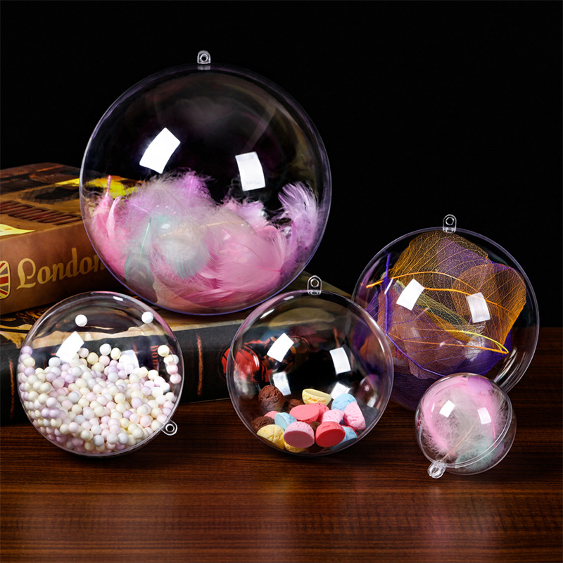 Фабричный опт Пс Рождественский шар прозрачный шар акриловый пустой шар Праздничное украшение подвесной шар открывающийся и закрывающийся шар пластиковый шар
