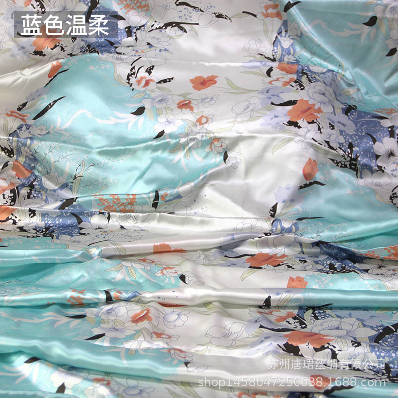 Silk Fabric Plain Crepe Satin Printed Bed Sheetss Bedding Quilt Cover Mulberry Silk Clothing Pillowcase Manufacturer Wholesale Silk Silks and Satins