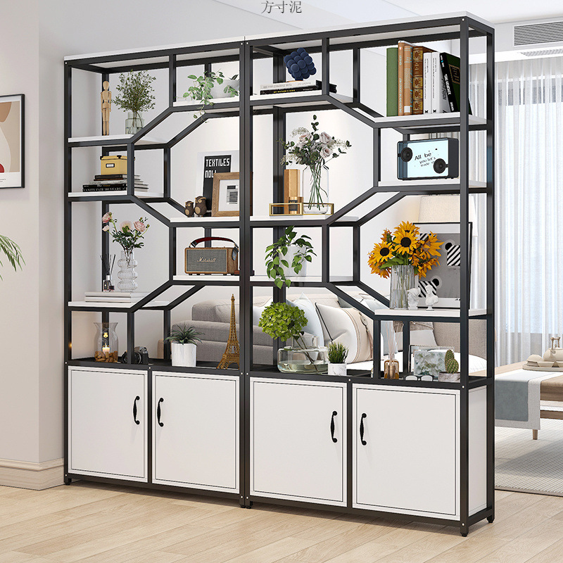 Strong Load-Bearing Iron Screen Office Partition Cabinet Living Room Storage Cabinet Display Cabinet Entrance Entrance Cabinet Wholesale