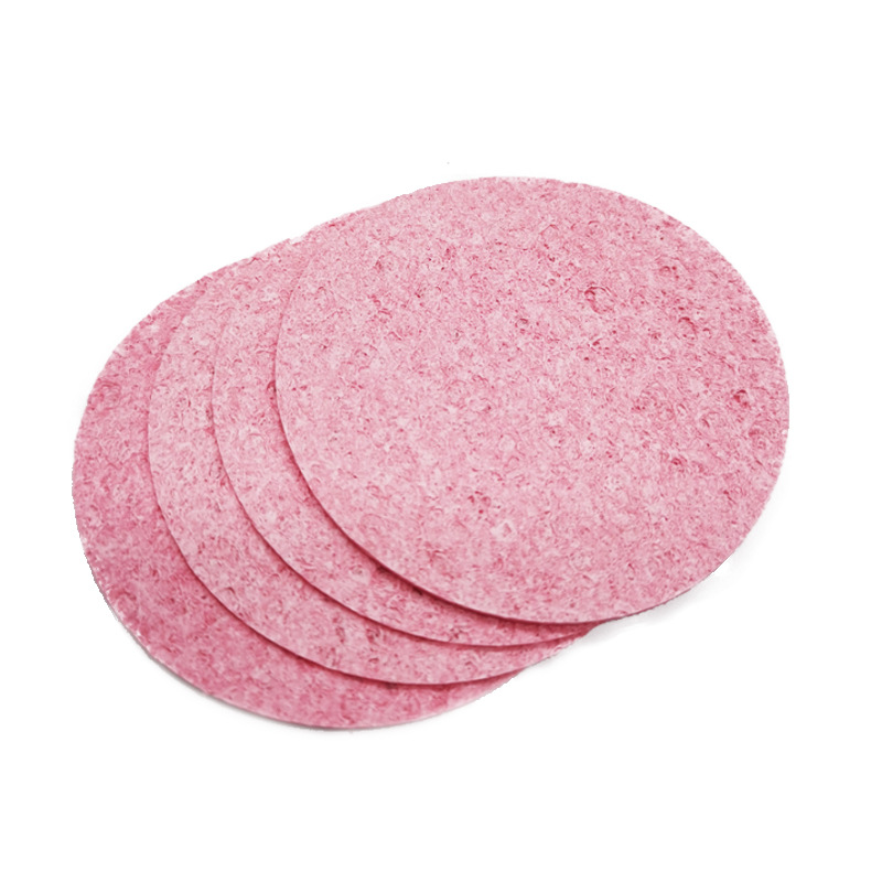 Natural Wood Pulp Cotton Face Washing Pink Compressed Makeup Remover Sponge Enlarges in Water Cleansing Cleansing and Exfoliating Sponge Puff