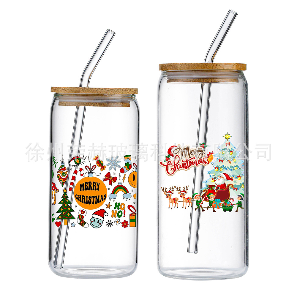 Кросс-бордерная кружка Кока-Кола, высокобorosilicate, оптовая продажа, 6 штук, стеклянная кружка с деревянной крышкой