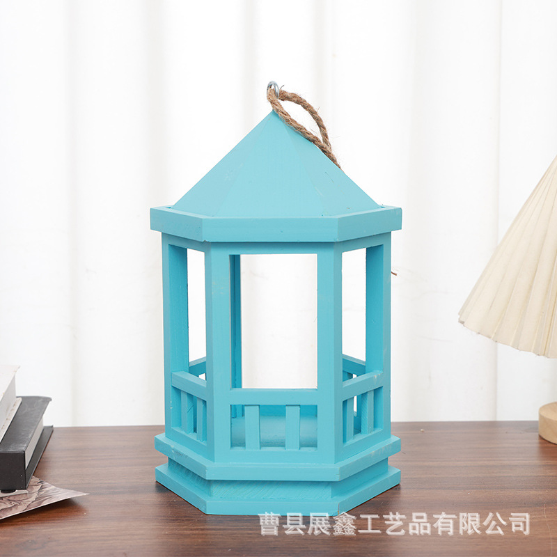 Double-layer Bird's Nest Xuan Feng Budgie Thrush Bird Breeding Box Outdoor Decorative Wooden House Hanging Feeder Foreign Trade