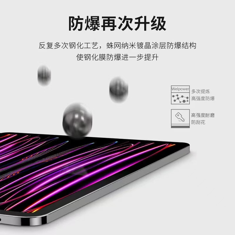 Suitable for iPad Tempered Film Straight Edge iPad Pro 11 Inch 2024 Tablet Air 11 Inch 2025 Apple Hd