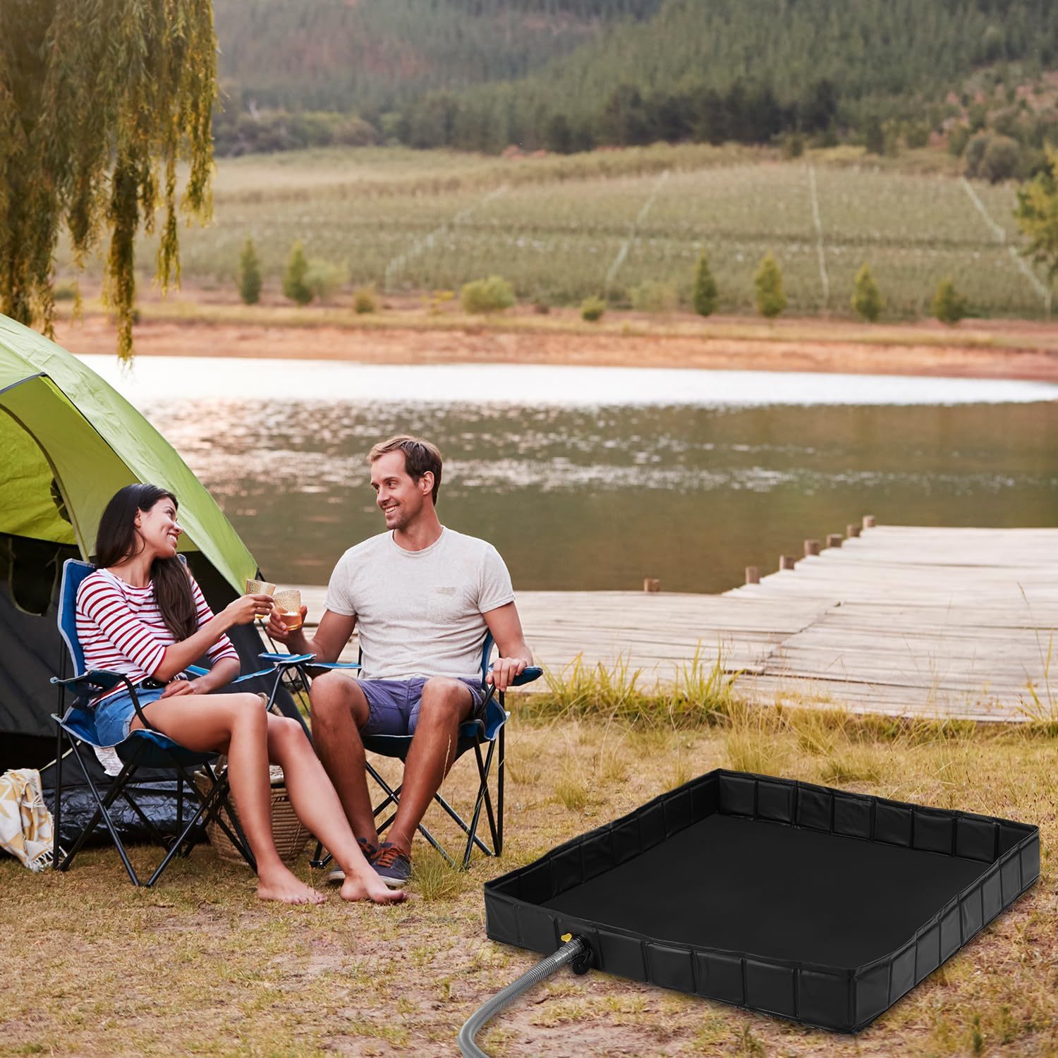 Лучший портативный водный бассейн для автомобилей, складной мобильный купель для купания на улице