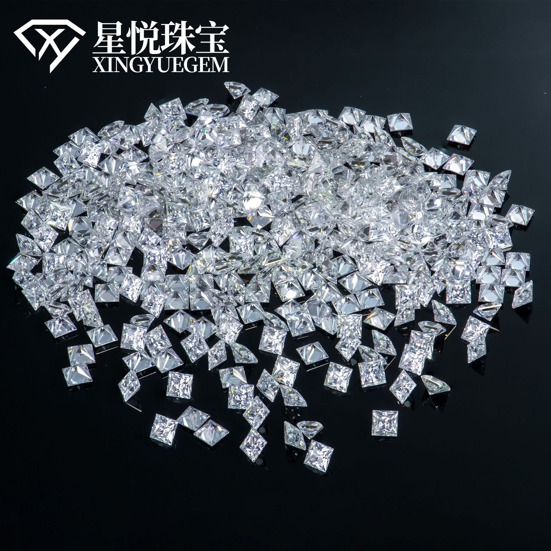 Special-shaped moissanite D-color VVS ultra-white stone clock with stone high-grade jewelry with diamond princess cut square diamond mosan diamond