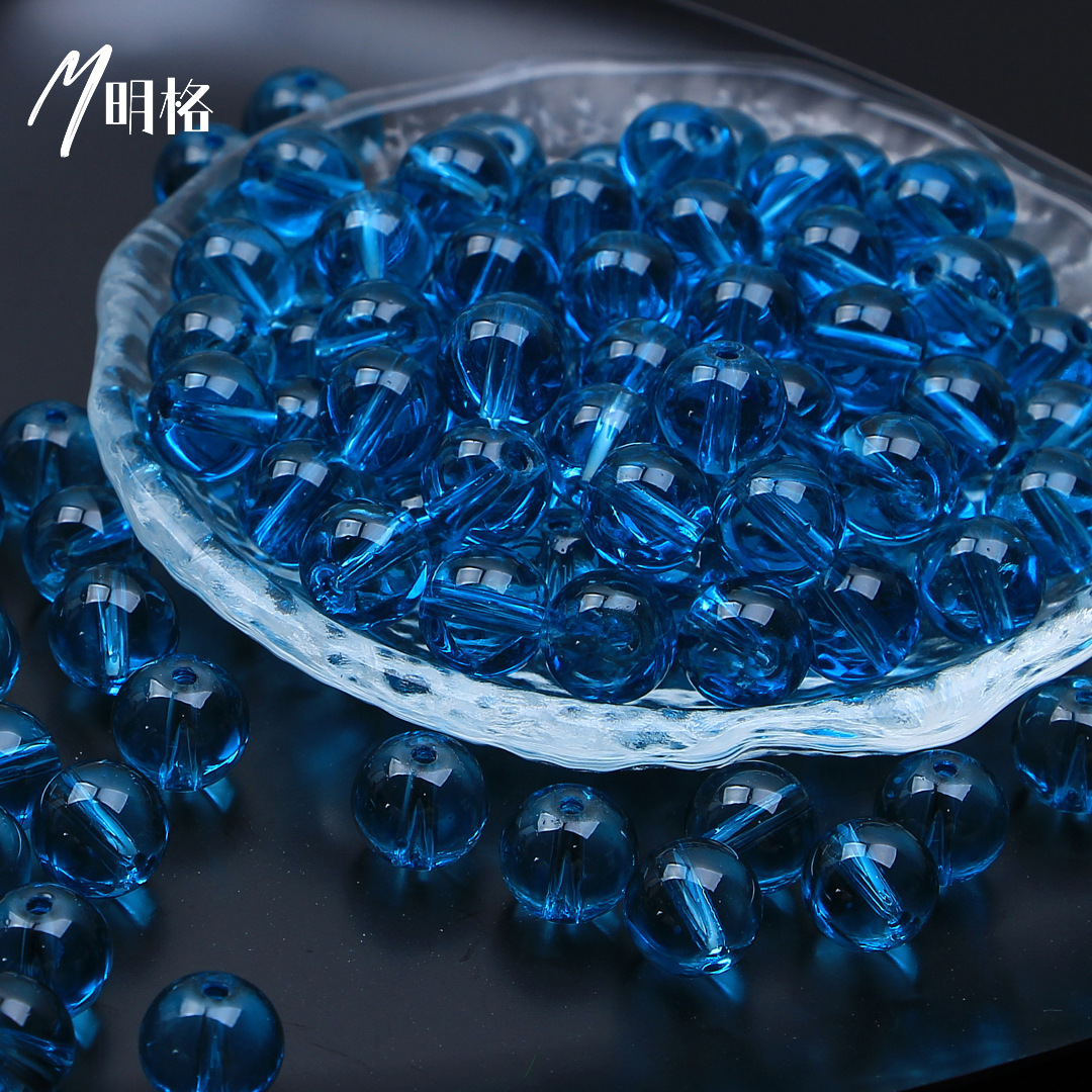 Transparent Glass High Ice Transparent Glass Loose Beads DIY Handmade Accessories Beads Loose Beads Bracelet Necklace Making Materials