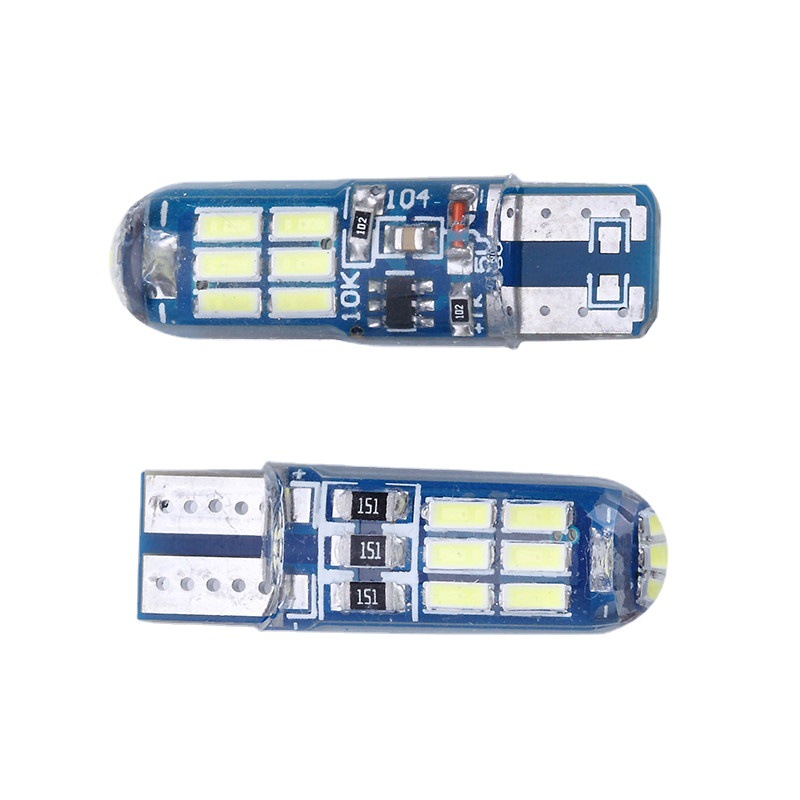 Car LED width indicator light T10 4014 15SMD silicone highlight width indicator light license plate light modified car lights