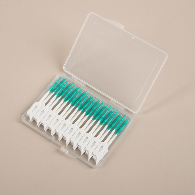 Silicone Mint Flavored Interdental Brushing and Interdental Brush Cleaning Interdental Massage Care Toothpick 40 Pieces Boxed Batch