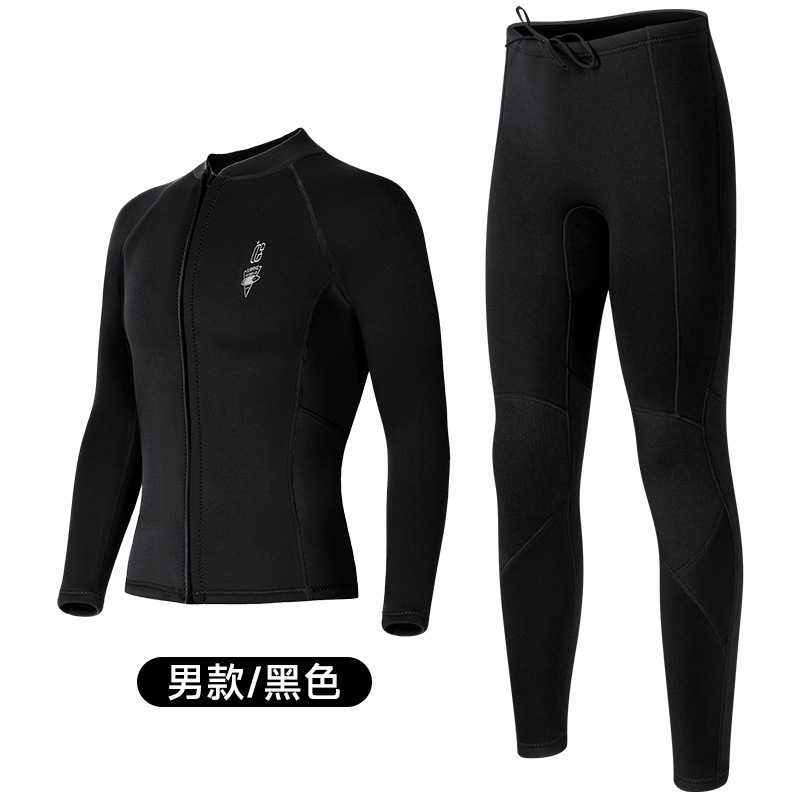 3mm Diving Suit Men's Split Diving Suit Women's Long Sleeve Cold-proof Warm Diving Top Pants Snorkeling Surfing Swimsuit