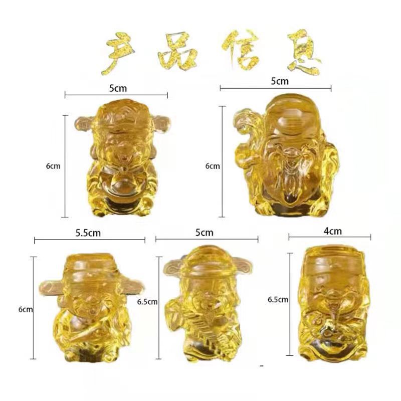Topaz Fu Lu Shou Xi Cai Shen Cai Wu Lu Cai Ye Home Decorations Wu Fu Lin Men Glass Ornaments