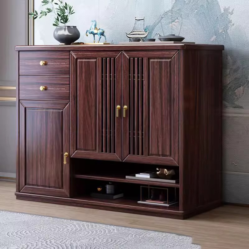 New Chinese Style Solid Wood Shoe Cabinet Home Entrance Storage Rack Entrance Wall Entrance Cabinet Solid Wood Shoe Cabinet