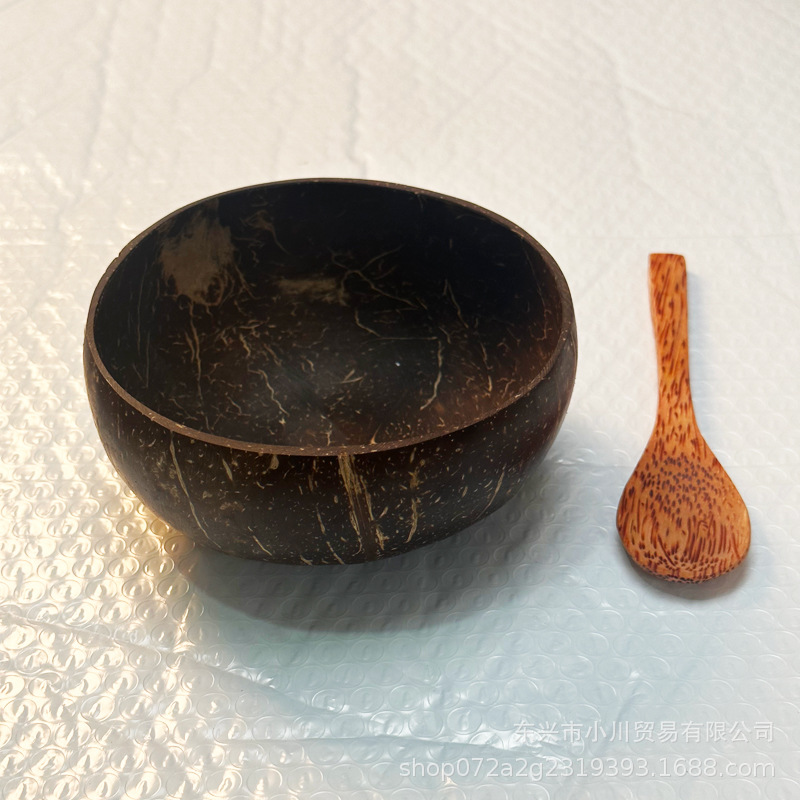 Coconut shell bowl manufacturers wholesale natural net red Hainan creative Vietnam old coconut shell bowl spoon suit dried fruit candle