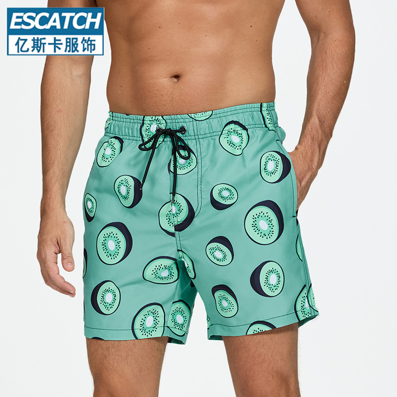 Cross-border ESCATCH summer new men's beach pants wholesale loose casual four-point beach pants a generation of hair