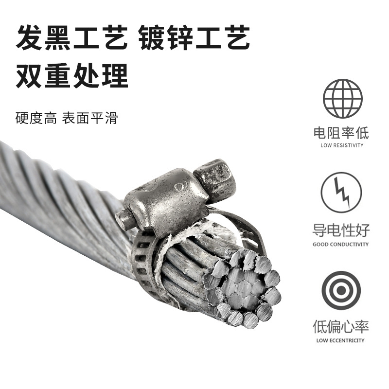 Hot-Dip Galvanized Steel Wire Rope Gj-70 Stainless Steel Cable for Bridges, Power Communications, Multi-Strand Grounding, High Tensile Strength