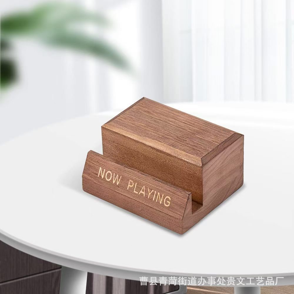 Wooden Record Stand Desktop Disc Base Organizer Shelf Oblique Plug-In Cd Display Stand Solid Wood Vinyl Record Stand