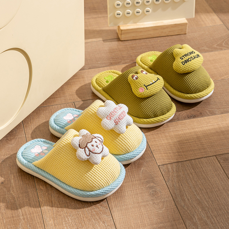Children's Cotton Slippers Girls Cute Indoor Non-slip Girls Princess Autumn and Winter Boys Rabbit Home Baby Slippers
