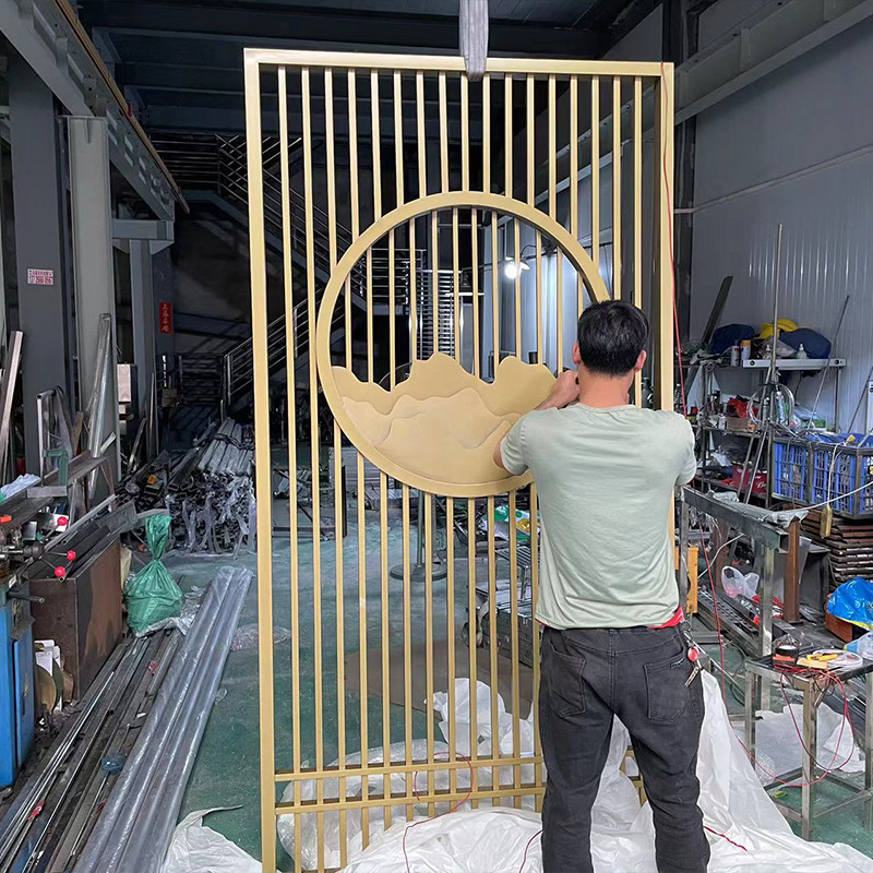 Yunfu Screen Factory Designs New Chinese-Style Modern Minimalist Living Room, Hotel, Villa Entrance Foyer Partition Background Wall