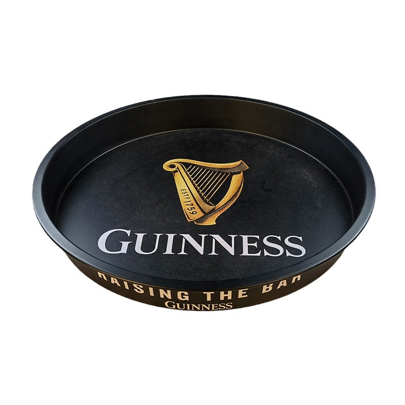 Customized Tinplate Bar Beer Non-Slip Tray Round Iron Basin Rectangular Tobacco Roll Tray Metal Square Tray