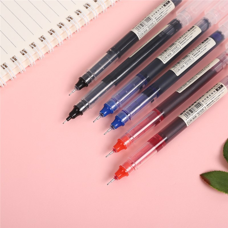 Direct Liquid Ball Pen Large Capacity Gel Pen Needle Pen Water-based Sign Pen Black Red Blue Student Supplies