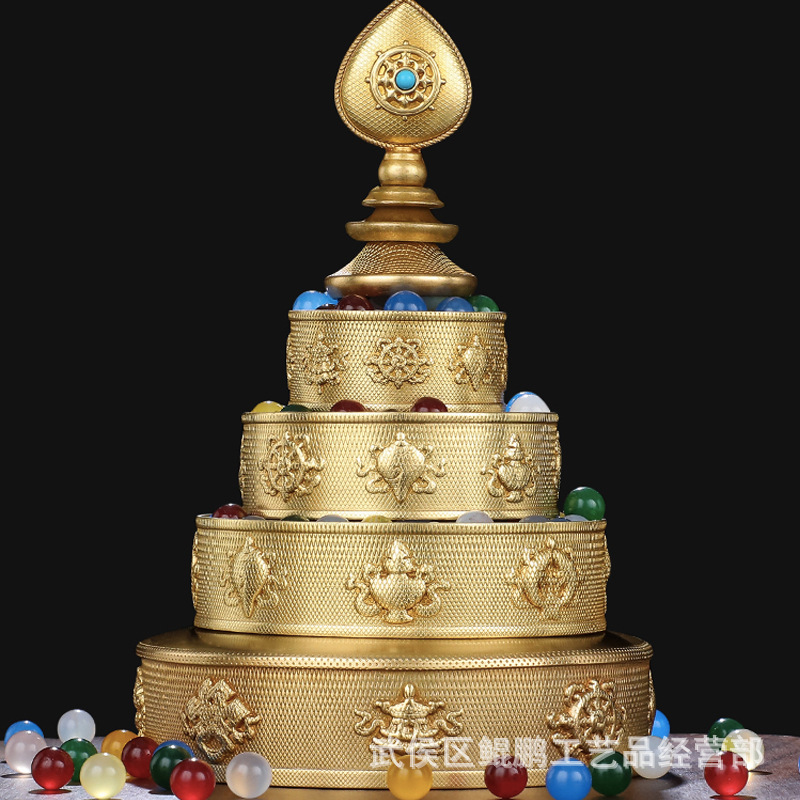 Manzapan Buddhist College Copper Eight Jixiang 37 Stack Huibao Manda Plate Tantric Buddhist Supplies Repair Plate for Mancha Luo