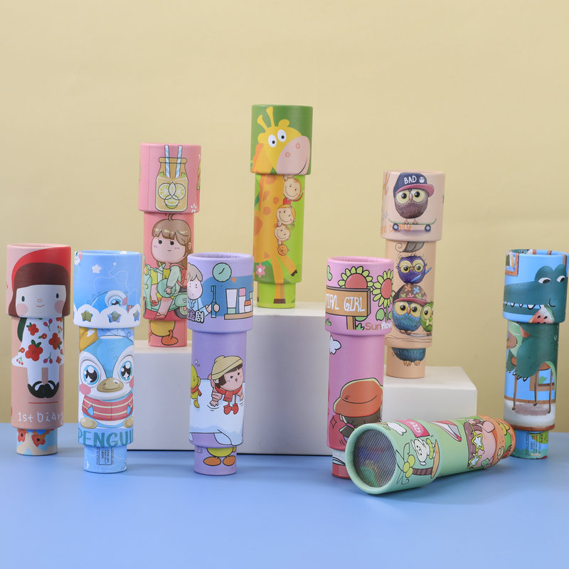 Customized Parent-Child Interactive Fun Toys Cartoon Rotating Double-Section Kaleidoscope Kindergarten Nostalgic Science and Education Toys