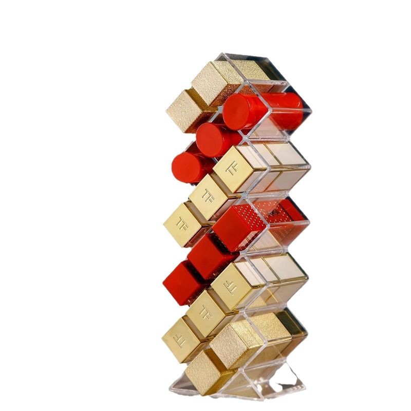 16-Grid Lipstick Storage Box Internet Red Fish-Type Transparent Acrylic Cosmetic Desktop Multi-Grid Lipstick Storage Rack Cross-Border