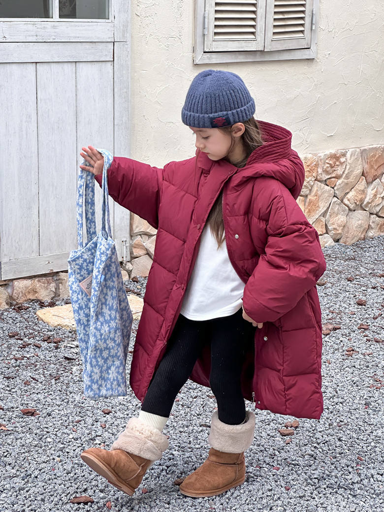 Children's Winter Mid-length Down Jacket 2024 New Western Style Hooded Loose Thickened Coat for Boys and Girls