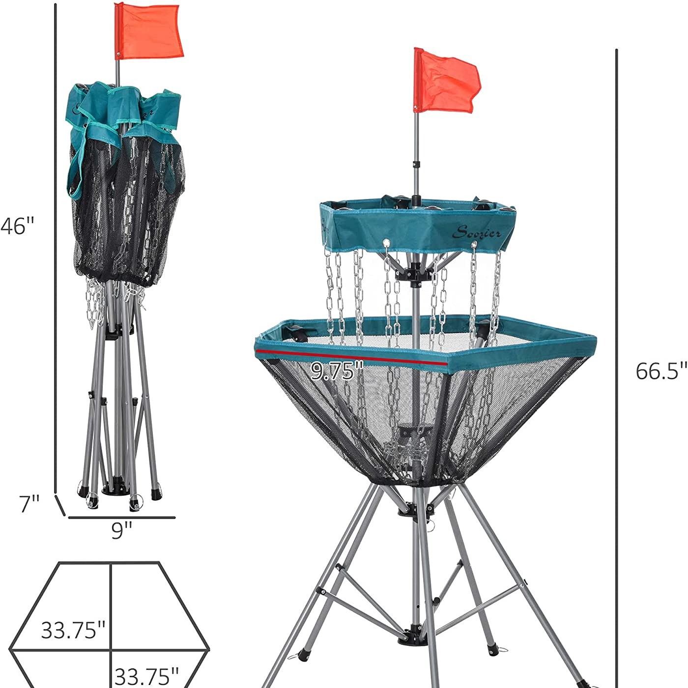 12 Chain Portable Installation-free Metal Frisbee Golf Basket Target Ball Basket Practice Basket Holder for Outdoor Sports