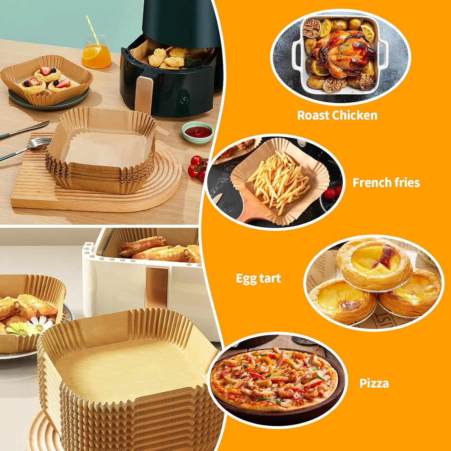Air fryer liner parchment cross-border disposable Air fryer paper mat baking special paper