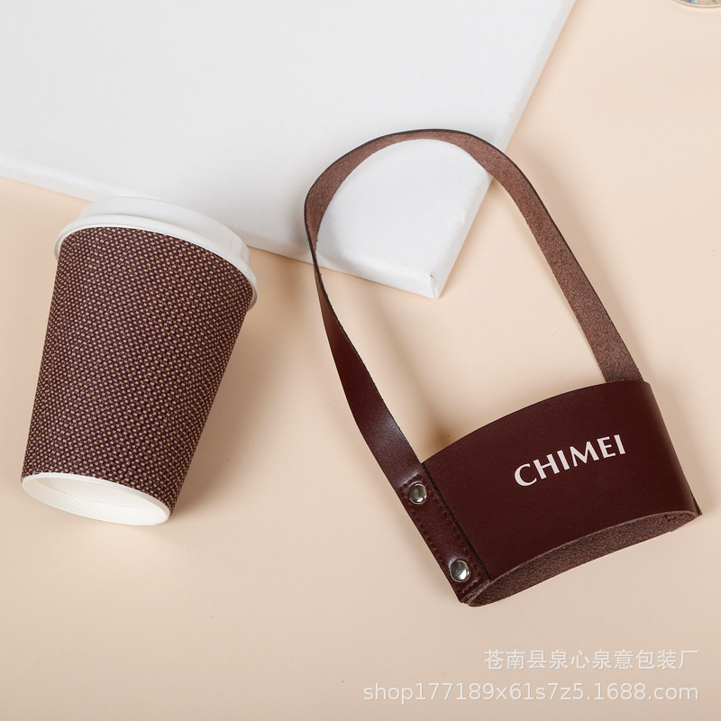 Customized Professional Milk Tea Coffee Cup Set Canvas Tote Bag, Custom-Made Hand-Cranked Cup Beverage Insulation Bag