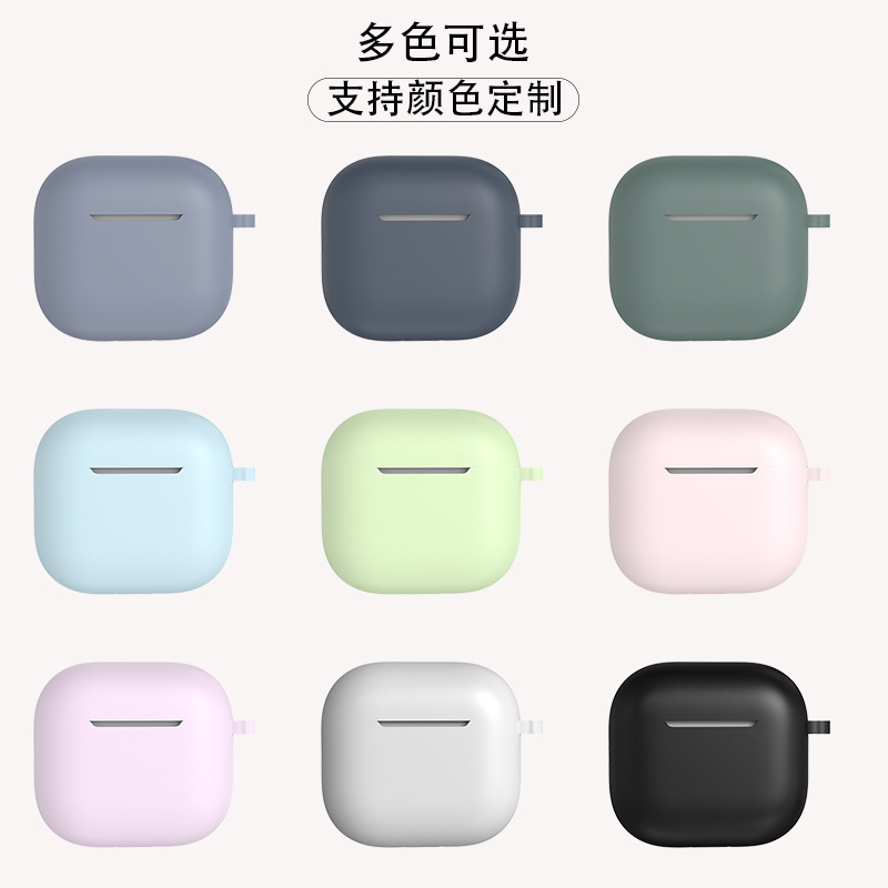 Suitable for Apple Earphone Case Airpods4 Earphone Case Wireless Bluetooth Earphone Protective Case Anti-Fall Silicone Protective Case