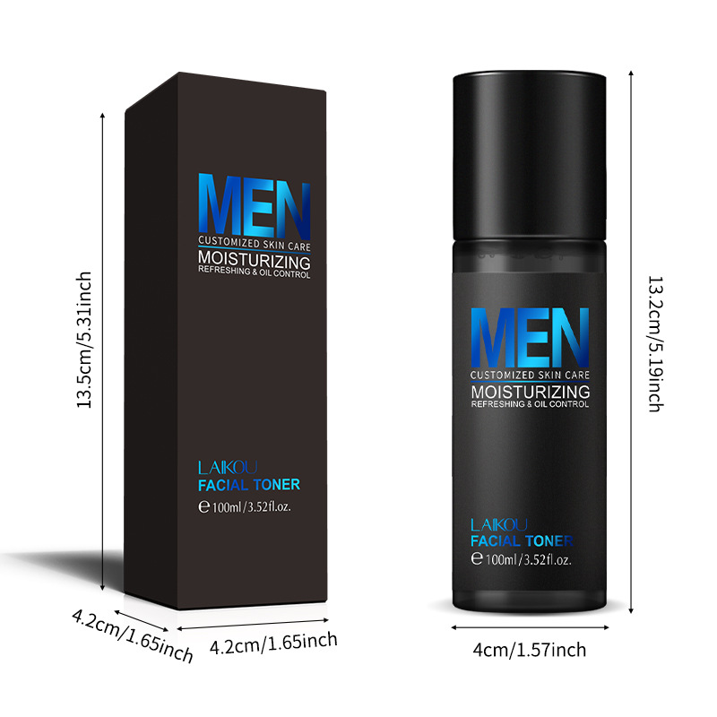 Laikou Men's Toner 100ml 4D Hyaluronic Acid Hydrating Refining Pores Moisturizing Water Skin Care Products