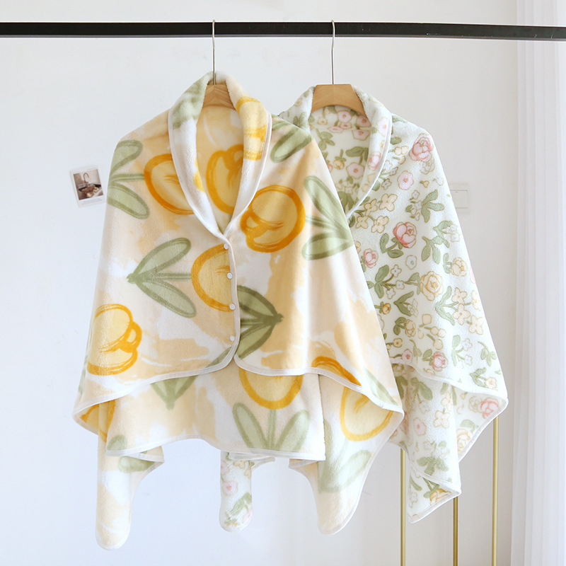 Флисовое одеяло с коралловым флисом теплое многофункциональное пончо одеяло для ленивого покрова