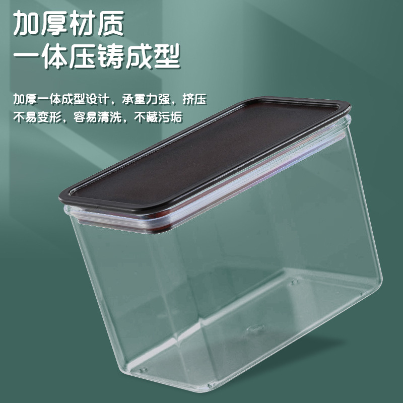 Plastic Square Fruit Powder Box Coffee Bean Sealed Jar Grain Storage Box Milk Tea Shop Transparent Food Storage Jar