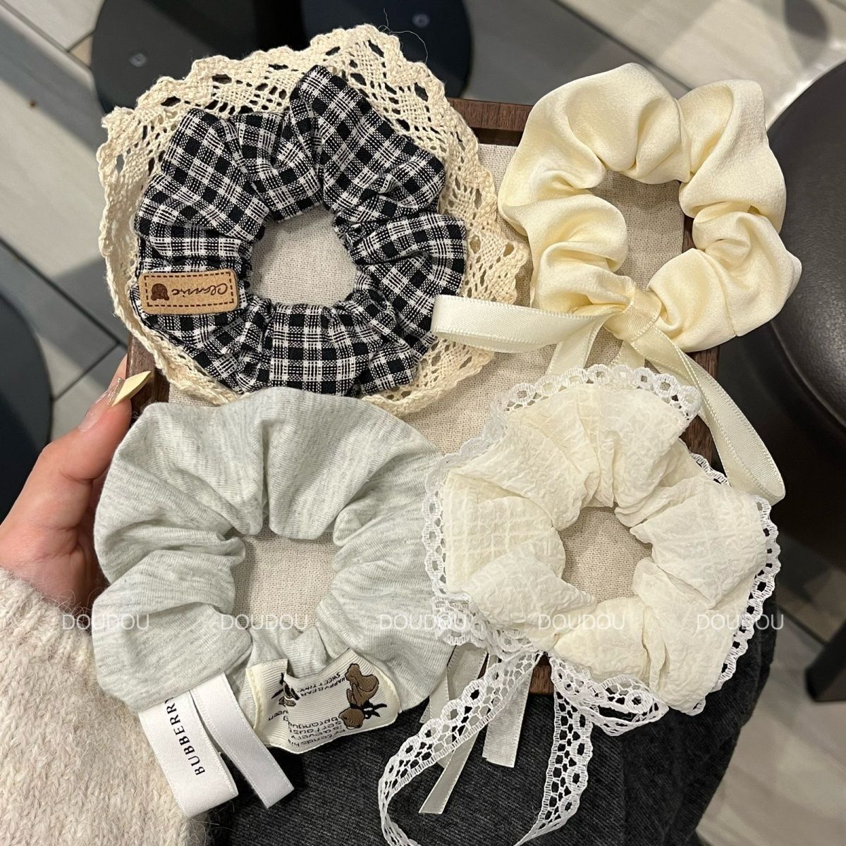 Korean Ribbon Bow Large Intestine 2025 Hair Rope Hair Rope Ponytail Head Rope Girls' Half-Tie Hair Accessories Autumn and Winter Ornaments Winter