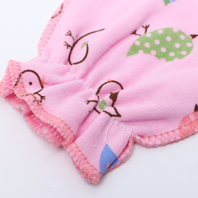Newborn baby anti-scratch face gloves simple cartoon spring and autumn thin breathable pure cotton baby boys and girls gloves