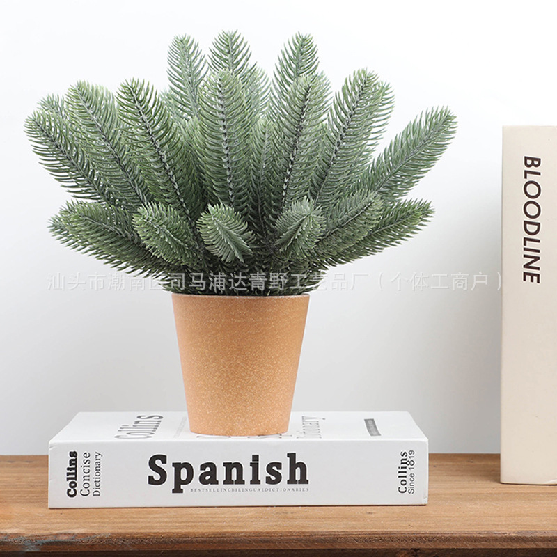 Simulated Plant Plastic Stereo Double-Sided Pine Needles Simulated Plastic Pine Needles Christmas Tree Garland Decoration Plastic Pine Needles
