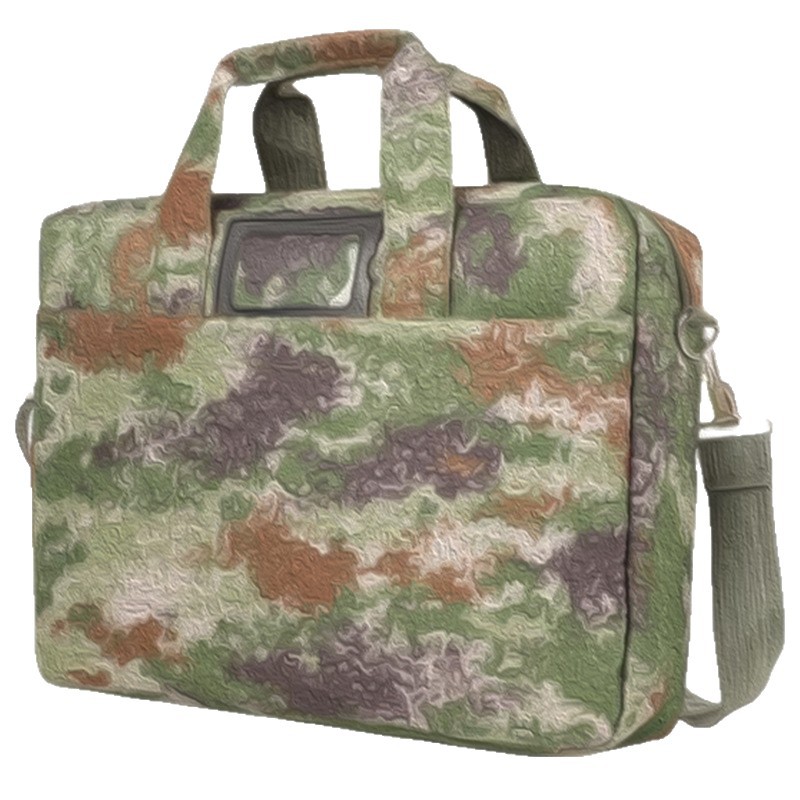 Camouflage Computer Bag Men's Shoulder Briefcase Portable Work Bag Information Bag Waterproof File Bag