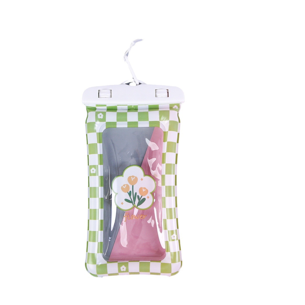 Trendy Pvc Cute Cartoon Inflatable Waterproof Mobile Phone Case for Swimming and Diving Touch Screen Transparent Waterproof Bag with Multiple Patterns