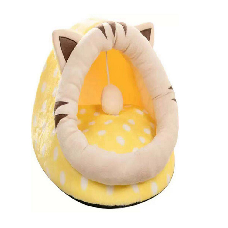 New Dog House and Cat House Pet Semi-Enclosed Four-Season Universal Shape Cute Cat Winter Warm Cat Supplies