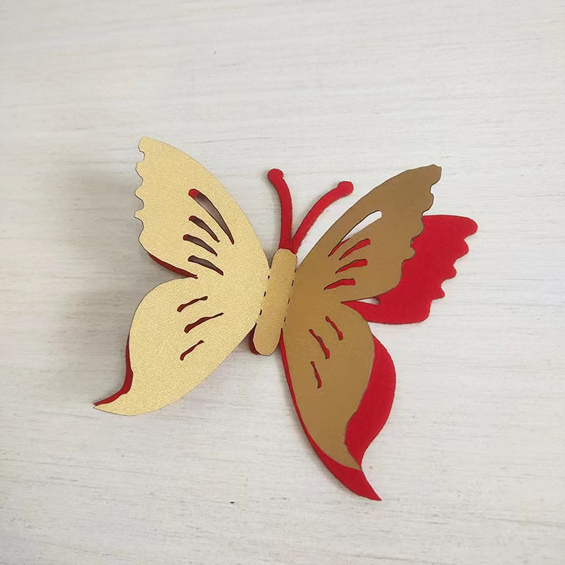 Three-Dimensional Golden Butterfly Wedding Room Decoration Wedding Bedroom Living Room Arrangement Small Accessories Wholesale Creative Wedding Room Arrangement
