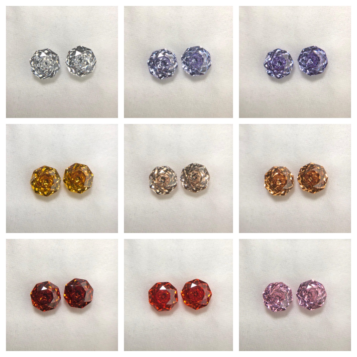 6mm Eight-sided Wuzhou Material High Carbon 5A Jewelry Grade Millennium Rose Cut Zircon Earrings Earrings Jewelry Main Stone