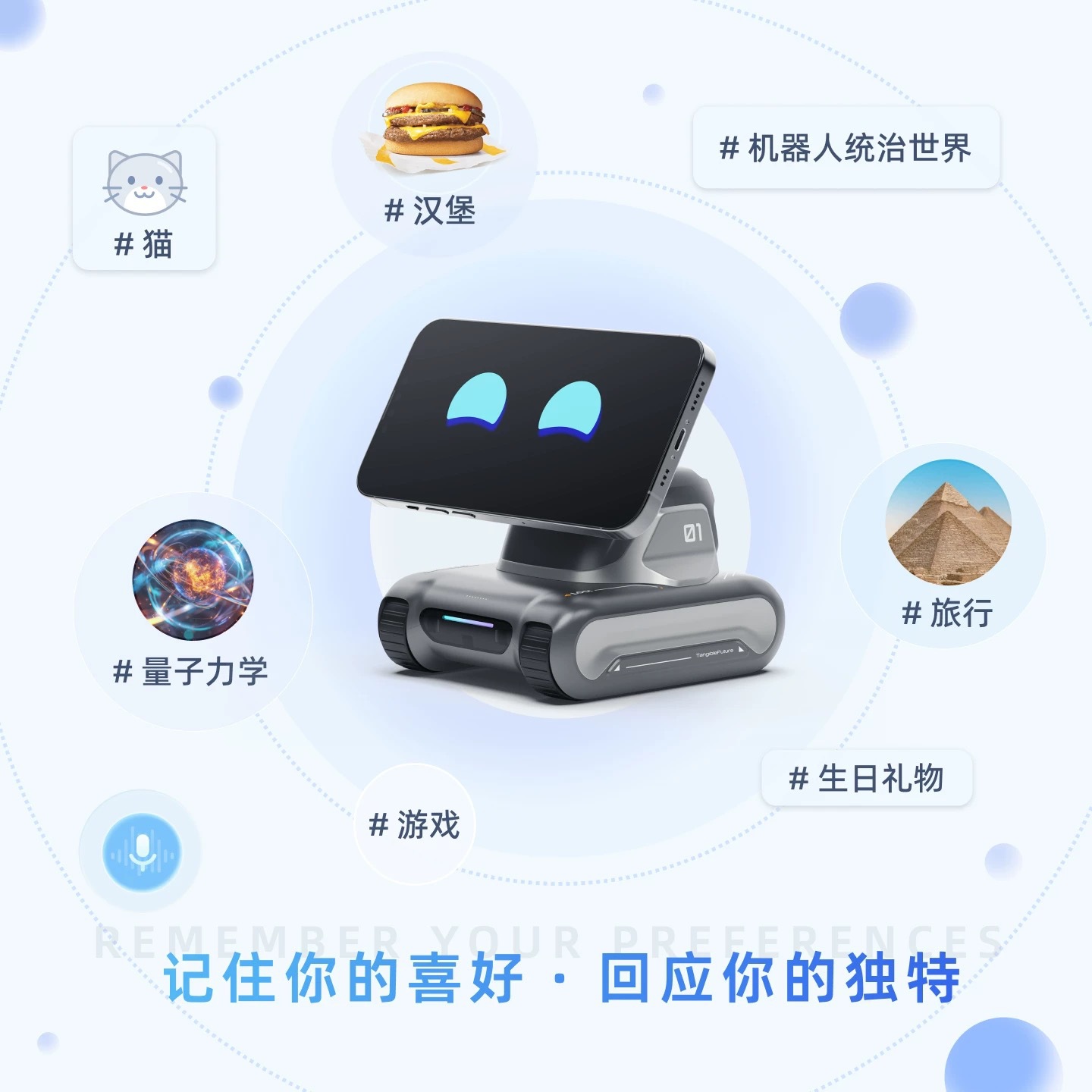 Looi Robot Intelligent Desktop Robot Ai Face Recognition Gesture Chinese and English Interactive Voice Dialogue Assistant