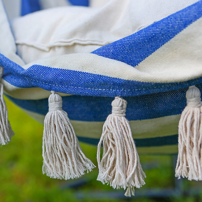 Scandinavian Indoor and Outdoor Tassel Hanging Chair Canvas Portable Hammock Hanging Basket Student Dormitory Internet Celebrity Same Style Hanging Chair