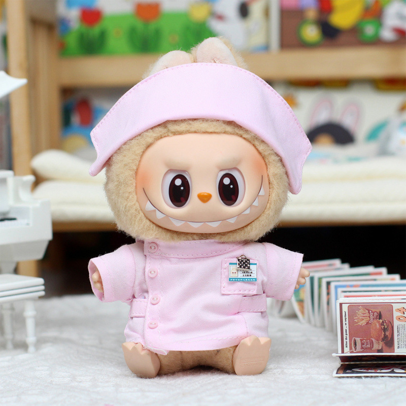 Only Doll Clothes】First/Third Generation Labubu Universal Doll Clothes Vinyl Doll Clothes Doctor Nurse Heartbeat Macaron