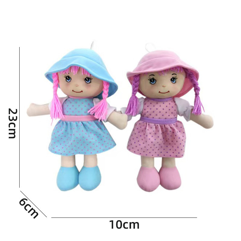 9inch Cross-Border Export Cotton Doll Cute Rag Doll Pink Hat Wearing Clothes Skirt Doll Gift