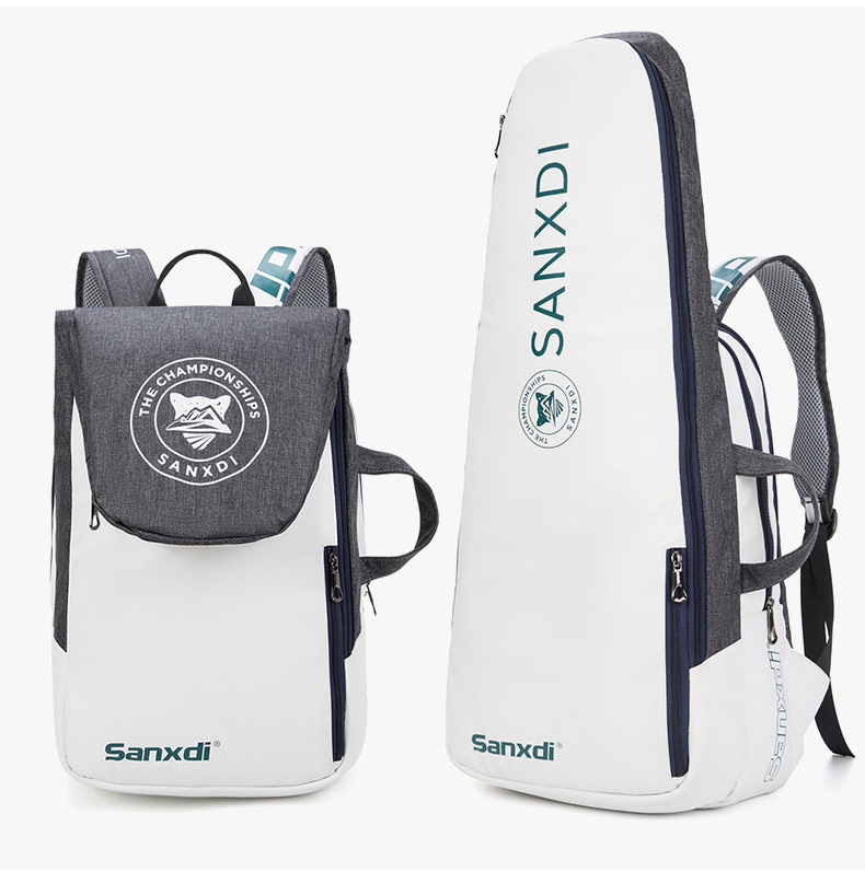SANXDI New Tennis Bag Backpack White Badminton Sports Bag 3 Pack for Men and Women