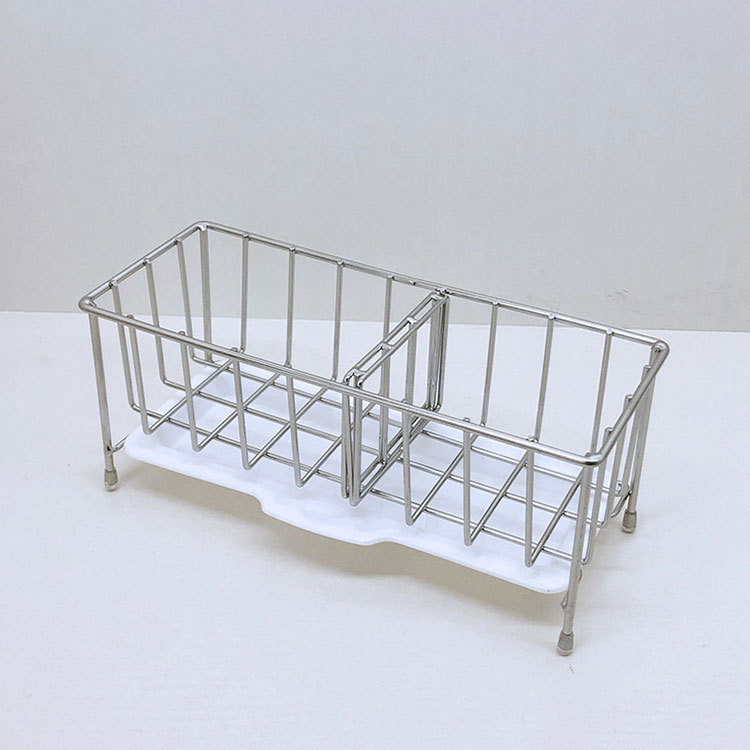 Manufacturer Customized Stainless Steel Kitchen Sponge Drain Rack Sink Rag Storage Rack Countertop Adjustable Drain Basket