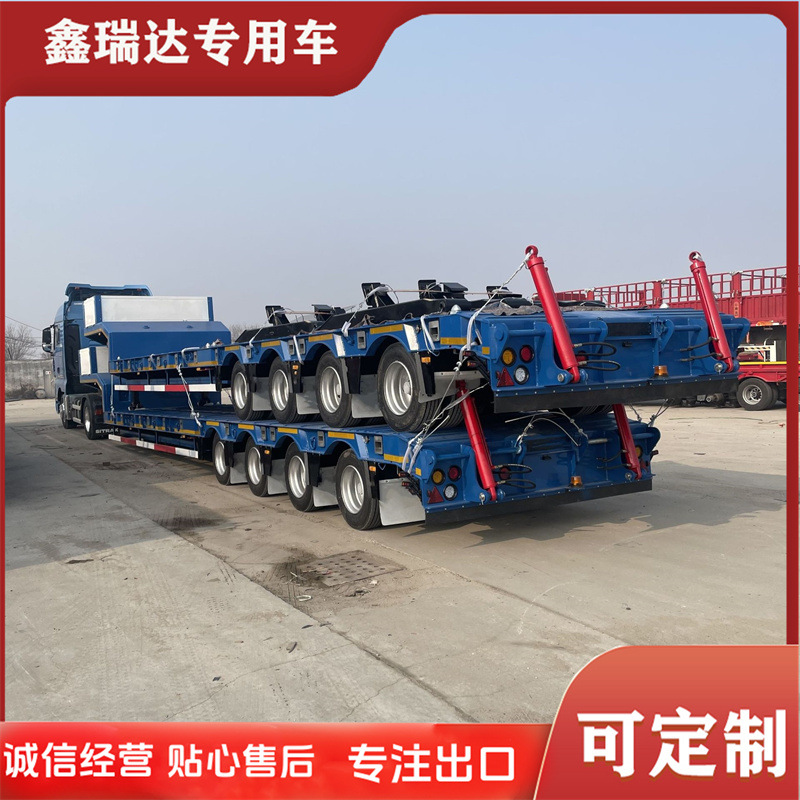 Lowbed Semi-Trailer Widened Lowbed Can Produce Lowbed Semi-Trailer for Engineering Machinery Transportation