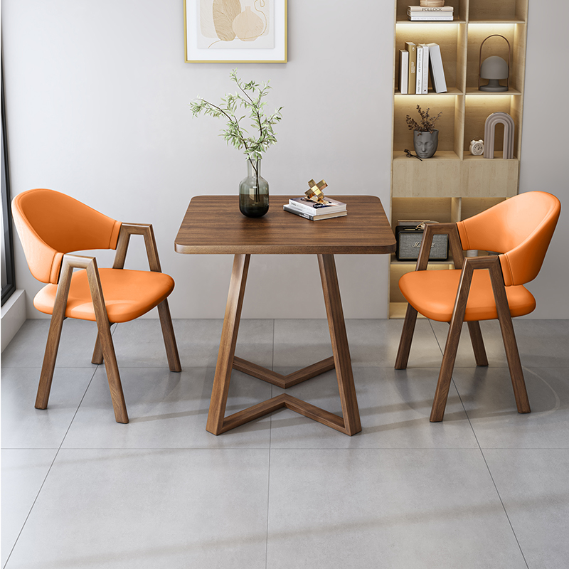 ✅ Simple Modern Casual Reception and Negotiation Table and Chair Set for Milk Tea and Coffee Shops, Dining Table, Faux Wood for Home Use, Small Square